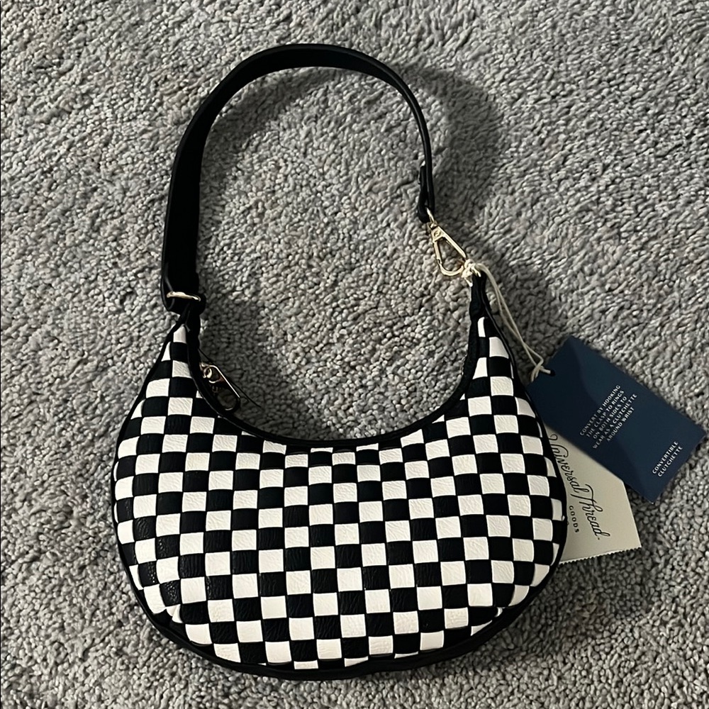 Small Checkered Black and White shoulder bag.
